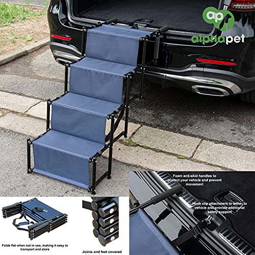 Alphapet 4 Steps Foldable Folding Pet Dog Car Boot Access Waterproof Steps Ladder Stairs - Image 3