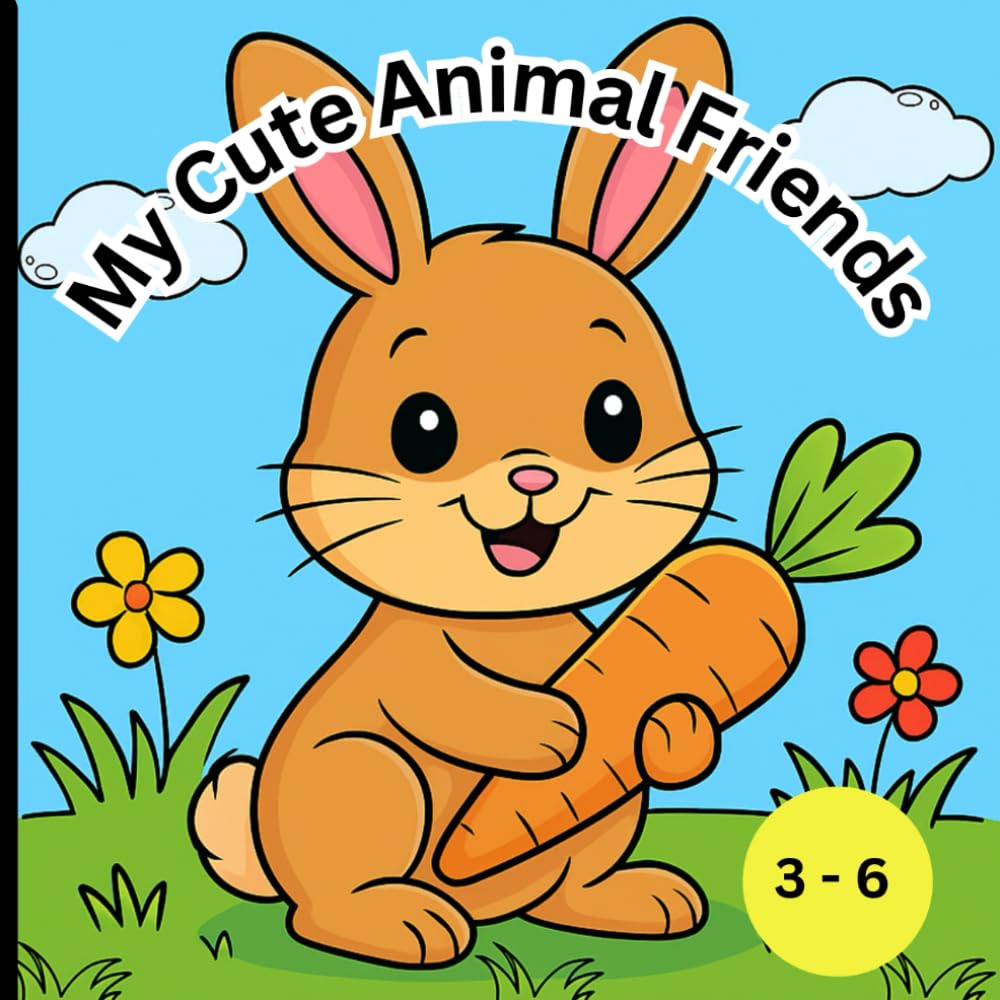 My Cute Animal Friends: A Fun & Adorable Coloring Book for Kids! Ages 3 - 6.