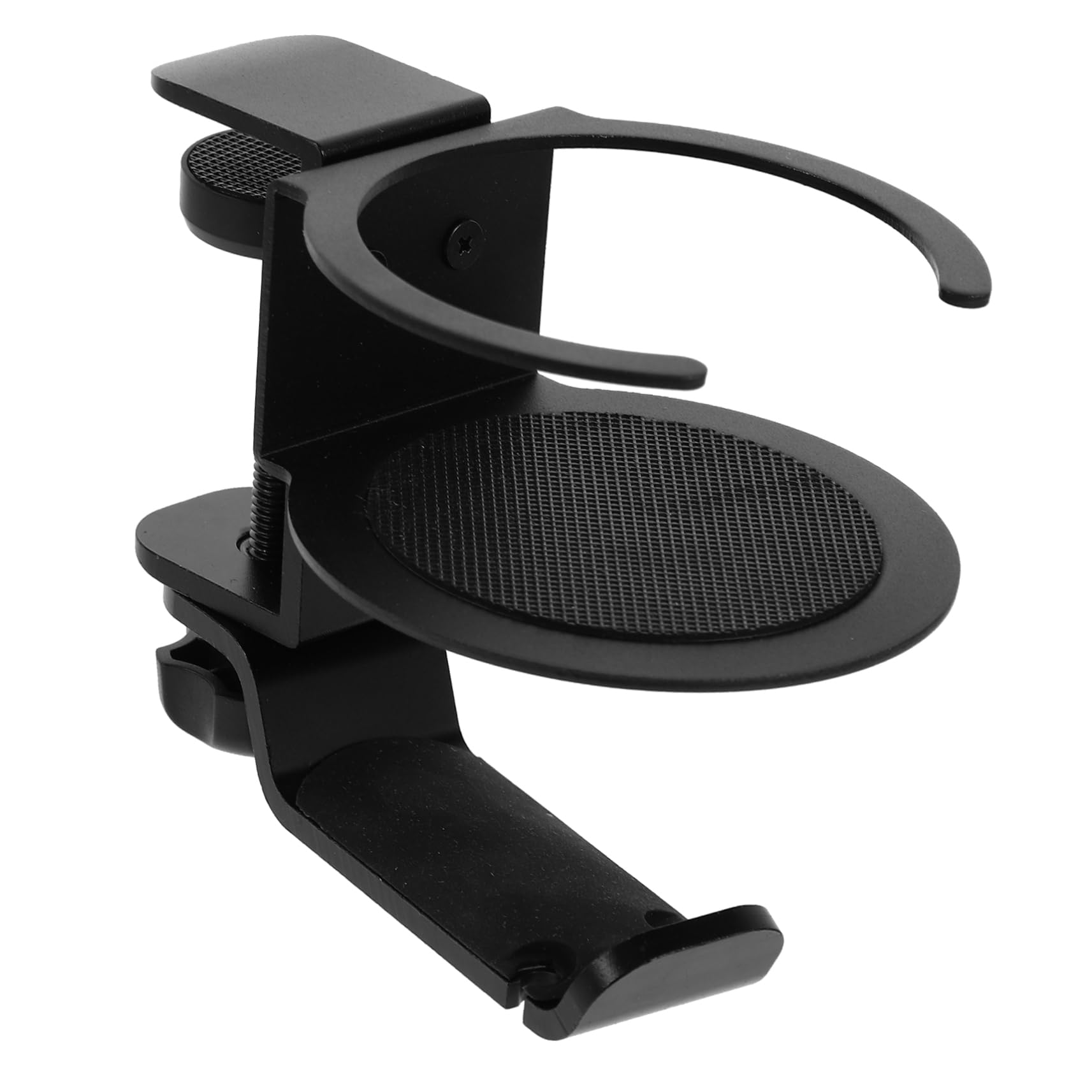LABRIMP Soporte para Auriculares Abrazadera, Portavasos de Escritorio Ajustable, Aleación de Aluminio, 360° Giratorio, para Juegos de PC