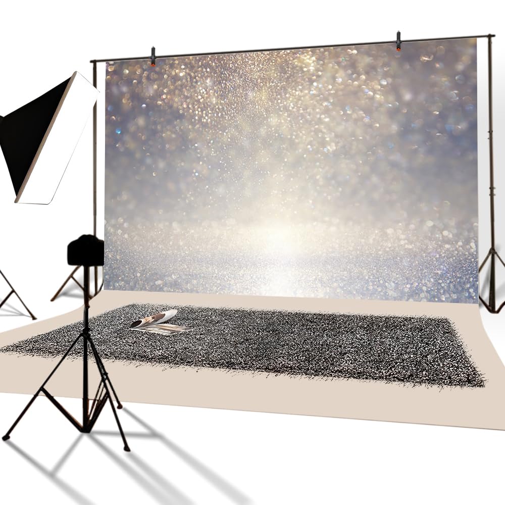 Toile De Fond Vinyle 3x2m – Bokeh Paillettes Romantiques Saint-Valentin, Fond Photo Flou Scintillant Pour Shooting, Mariage, Anniversaire