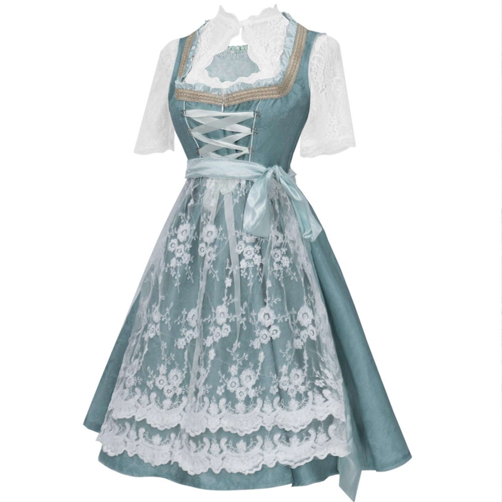 SKFLABOOF Dirndl Lang Damen Schürze Drindl Dirnsl Für Diendl Kaufen Samt Dirndlschürze Trachten Outfit Pink Oktoberfest Mit Bluse Trachtenmode Modern Grosse Grössen Große Größen