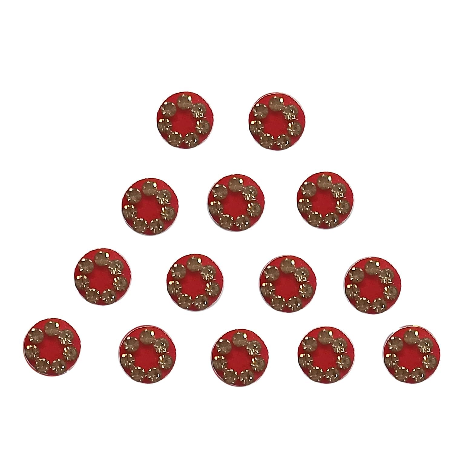Bindi Red Round Golden Stone Premium Quality Assorted/Forehead Bindi Tattoo For Body Art Sticker Craft Decor Belly Decor Forehead Decor Velvet Body Jewelry Face Jewel