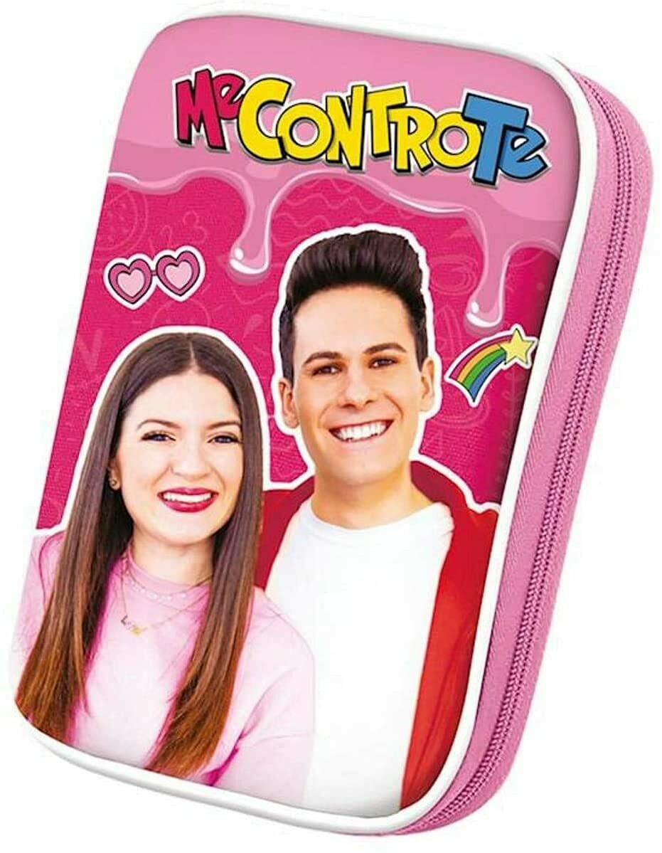 ME CONTRO TE ASTUCCIO ONE TIME RIGIDO COMPLETO CON UNA ZIP GRANDE COLORE ROSA LUI' E SOFI'