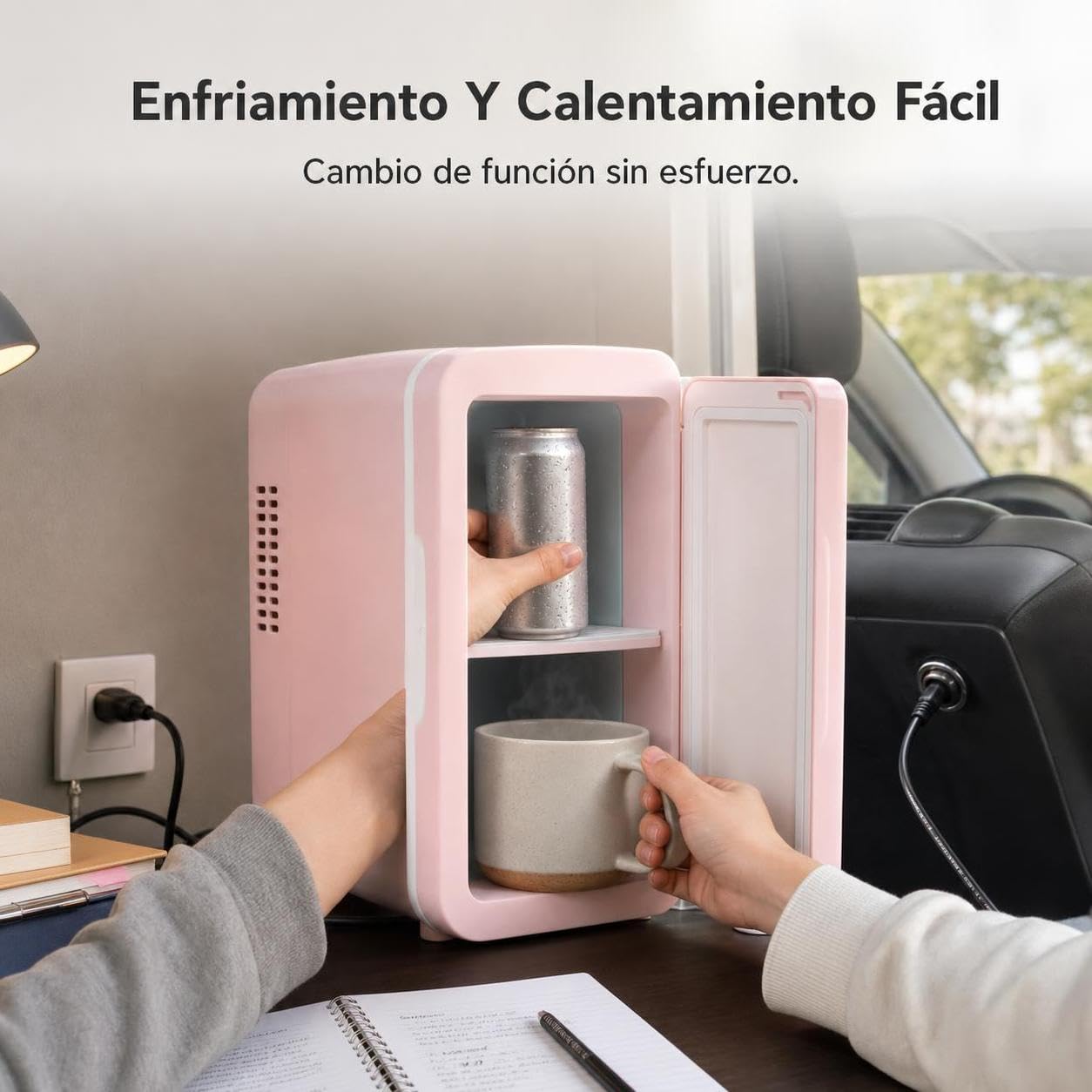 Homyl Mini Frigo da 5L, Frigorifero Portatile per Auto, Casa, Ufficio e Cosmetici, /100-240V, Per dormitorio
