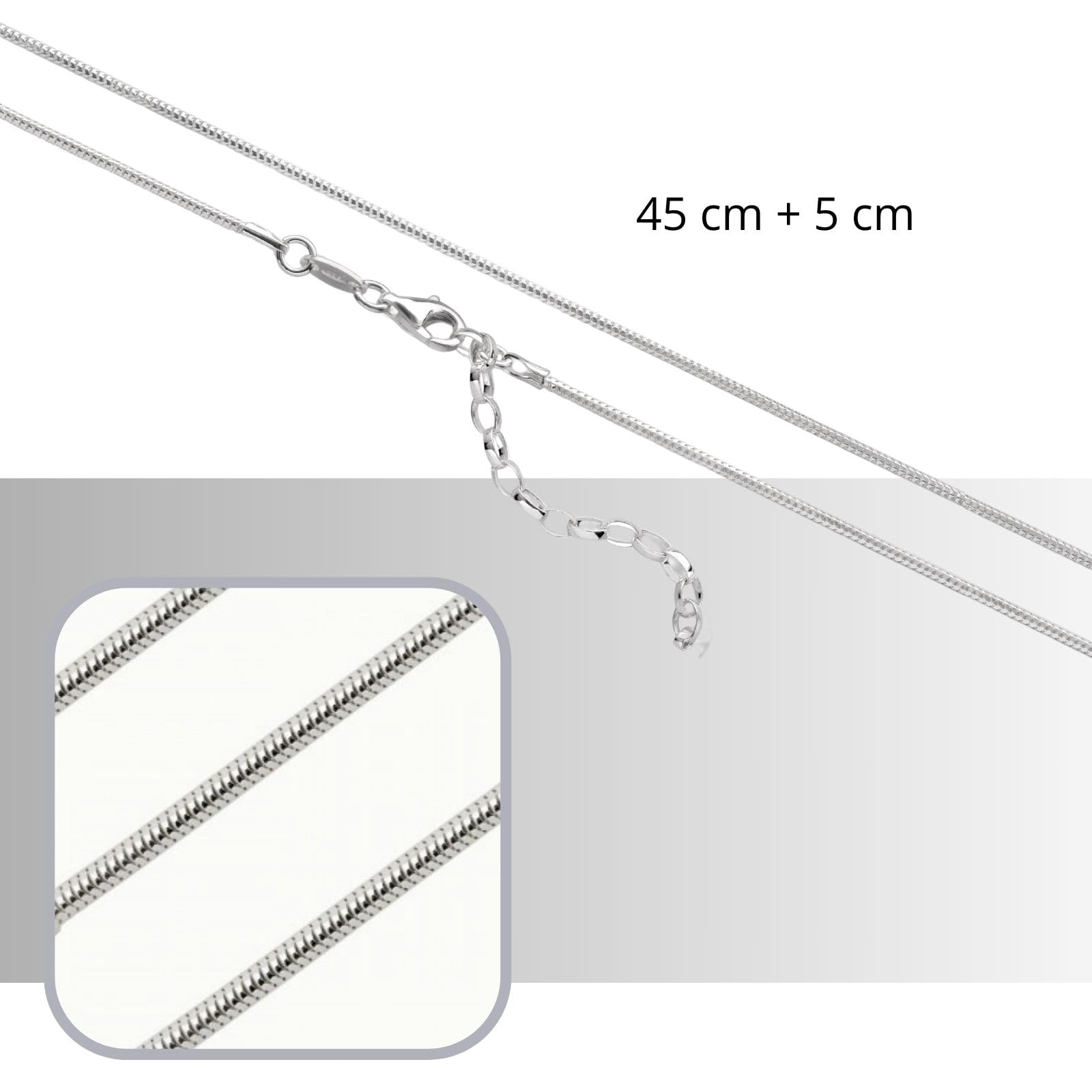 LillyMarie Hochwertige Verstellbare Schlangenkette Aus Silber 925 Mit Rhodinierung Für Damen