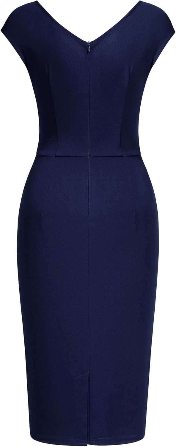 Miusol Women's Vintage Slim Style Sleeveless Business Pencil Dress - Image 4