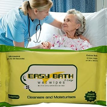 LADY HAWK Easy Bath Wet Wipes Extra Large Value Pack Bed Bath Towels for Adults, Patients, Baby Wipes. Hygienic Super Soft Wipes. Microwaveable Easy Bath Wet Wipes Baby Wipes. 10 Wipes/Pack