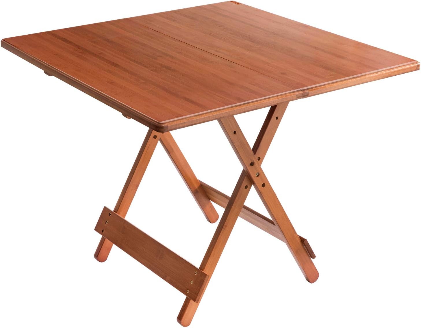 Square Bamboo Outdoor Folding Side Table with Vintage Cherry Finish Perfect for Outdoor Indoor, Backyard, Front Porch, Patio and Garden : Patio, Lawn & Garden