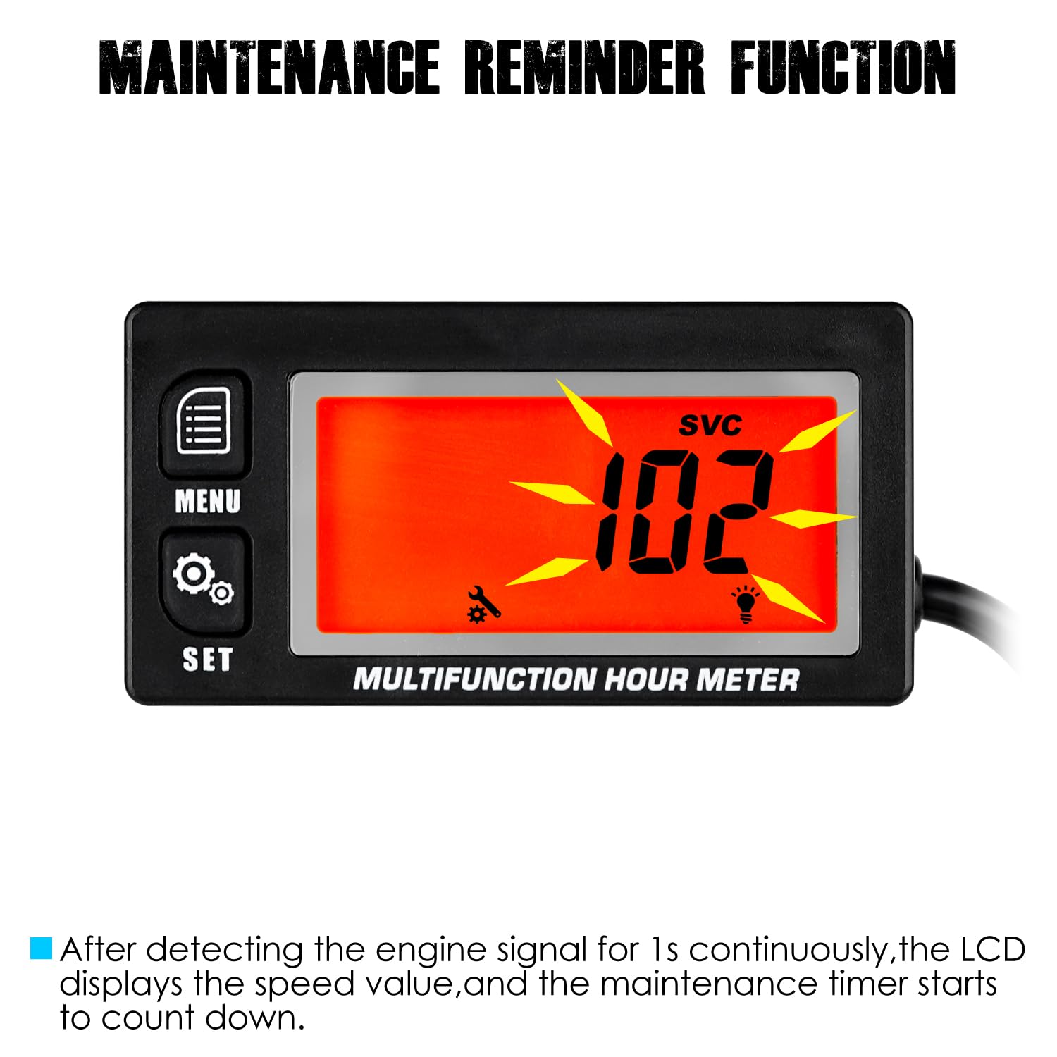 Multifunzione Hour Meter, Record Total Hours & IP65 Waterproof Design per Lawn Mower Tractor Generator Compressor