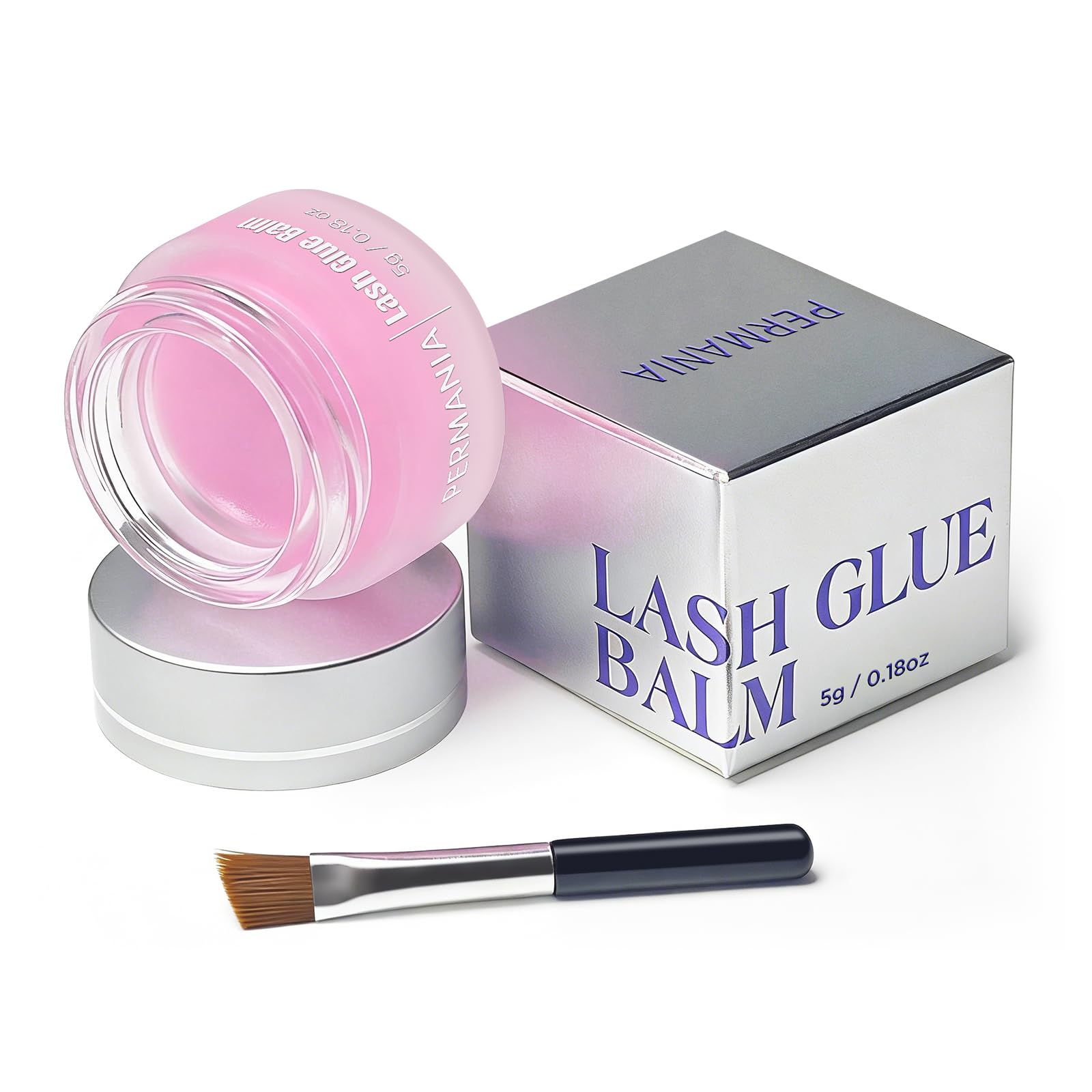 PERMANIA Lash Lift Glue Balm with Rose Scent, 5g Wax Based Eyelash Lifting Adhesive Strong Hold Easy Adjustment Professional & Home Use