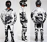  Kinder-Outfit 10/12 Jahre Motorrad Cross Quad MTB BMX Hose Handschuhe Trikot weiß JLP Racing Größe 26 US/XL