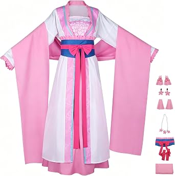 Tokisaki Women Maomao Cosplay Costume Apothecary Diaries Outfit Hanfu Dress Green Kimono Set with Earrings Halloween