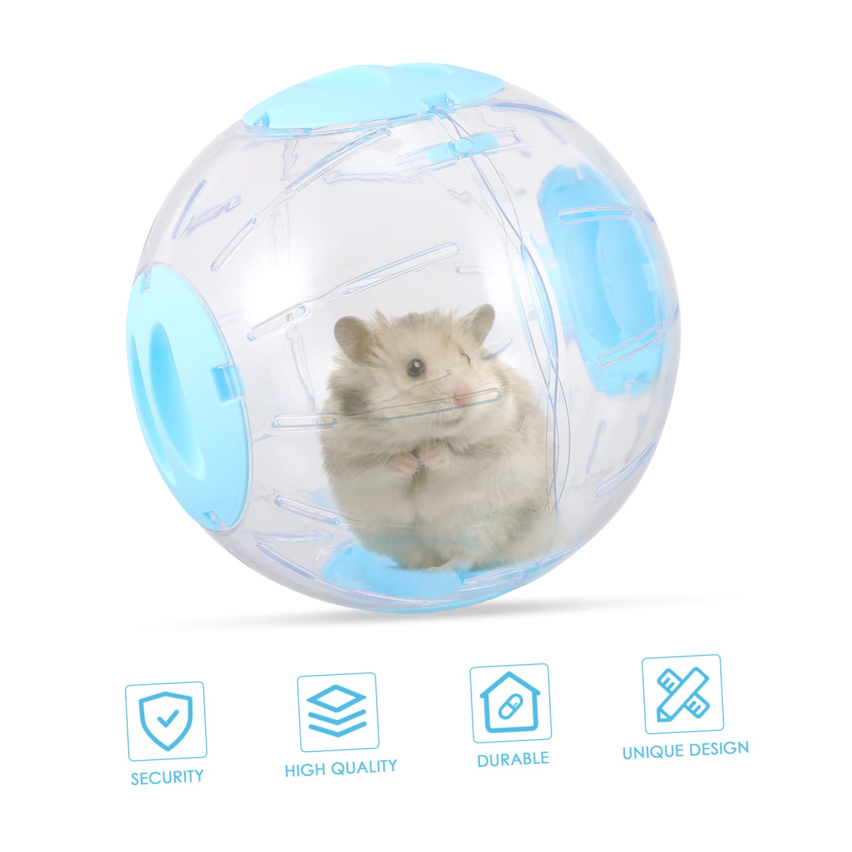 VANZACK Transparenter Hamsterlaufball Laufrad für Haustiere Hamster-trainingsspielzeug Aktivitätsball für Kleintiere Laufspielzeug mit Bissschutz Leicht zu Reinigen
