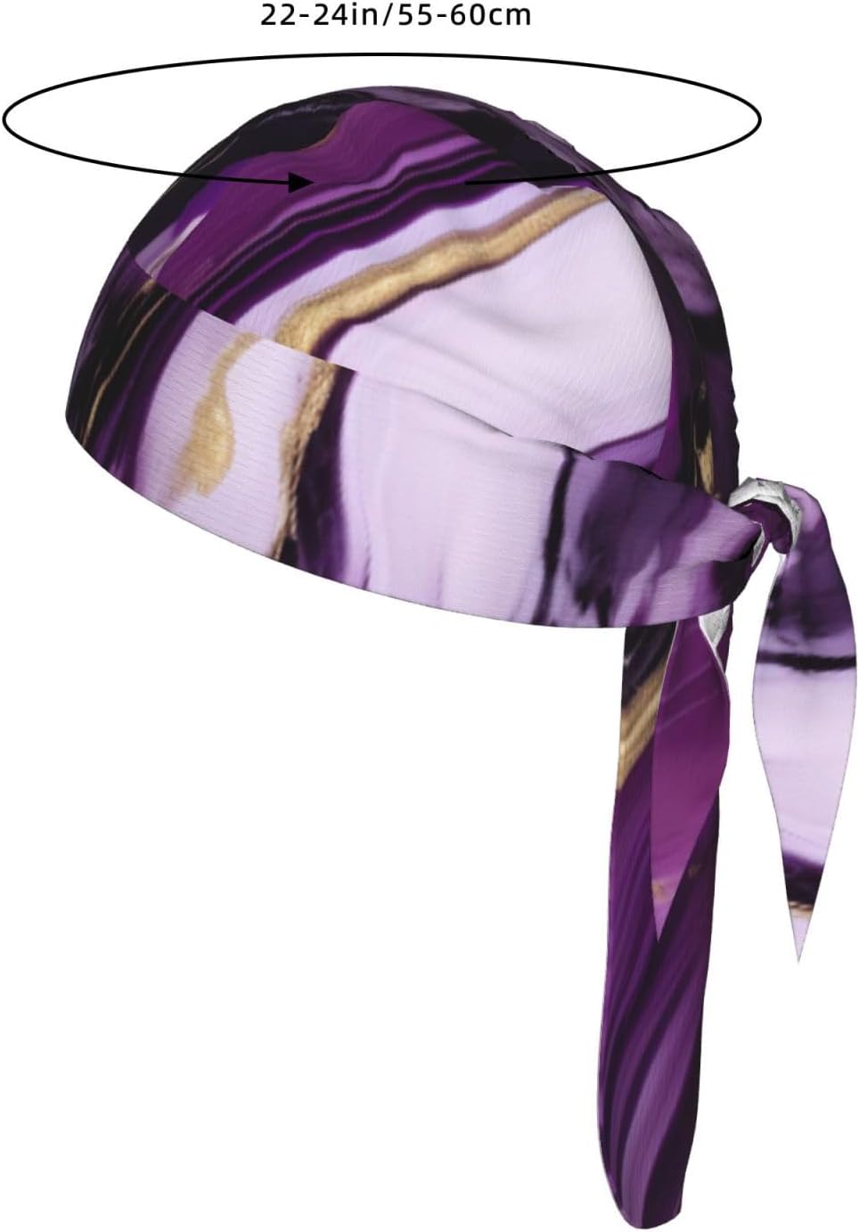 Dark Purple Texture Marble 1 Print Unisex Sweatband Wide Headband Breathable Head Scarf Absorb Sweat Bandanas for Running Fishing