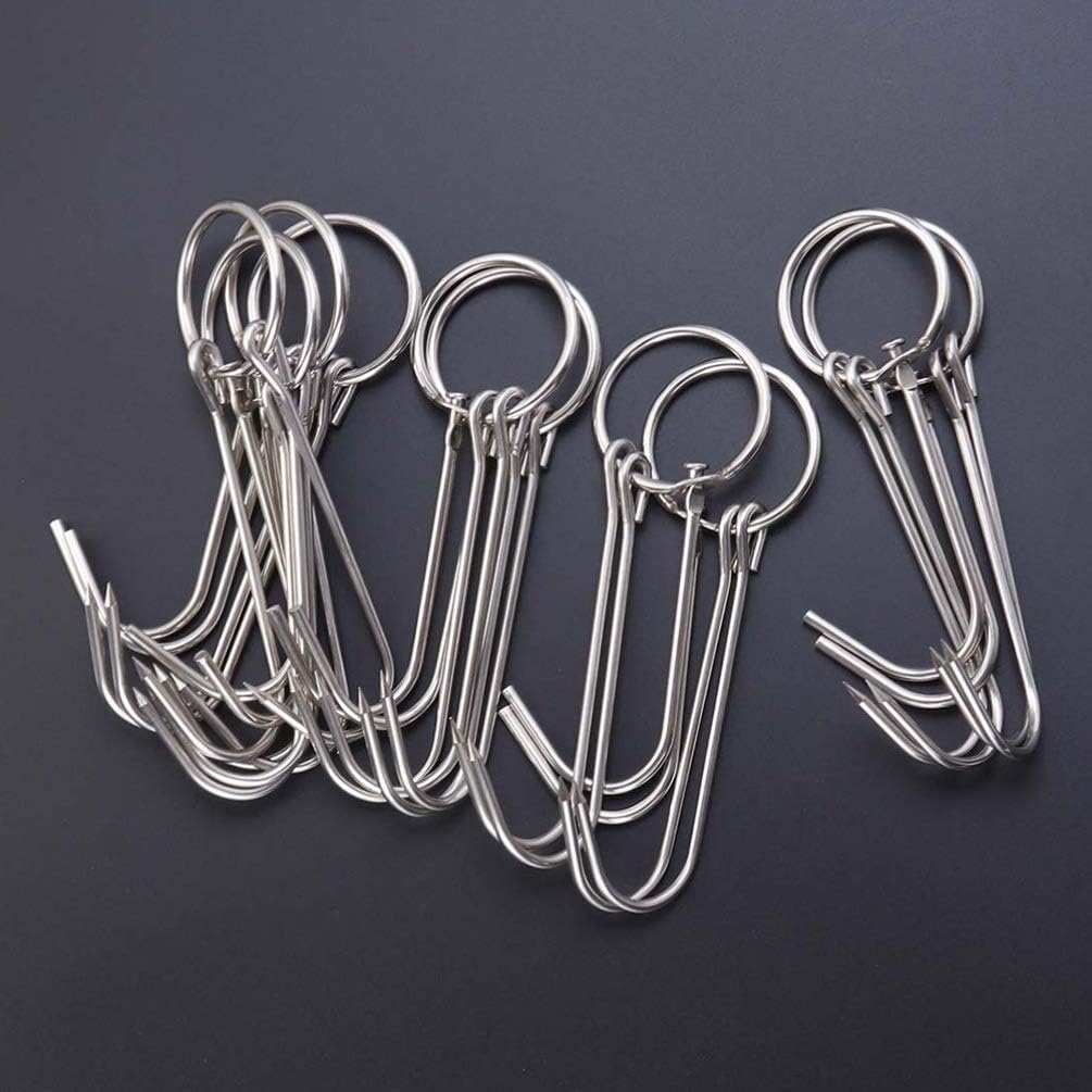 Cabilock High Grade Stainless Steel Meat Hooks Double Hooks Essential for Butchers BBQ