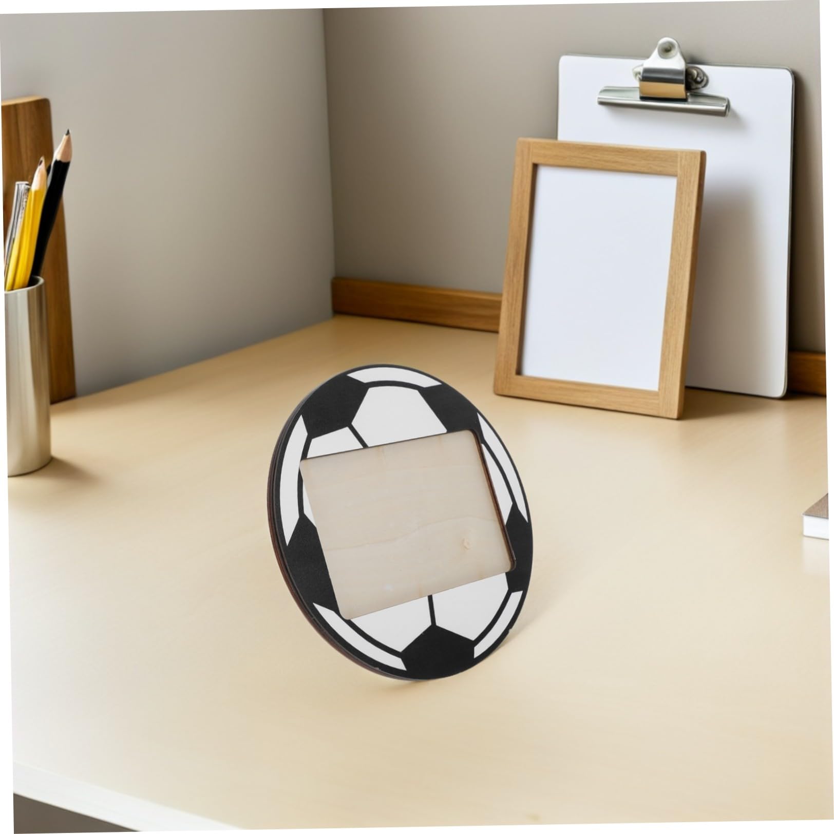 ibasenice 6 Piezas Marco de de Madera Soporte Resistente para Fútbol 6x4 Pulgadas con Diseño Deportivo Único, Versátil para Oficina y Hogar y Obsequio Adecuado