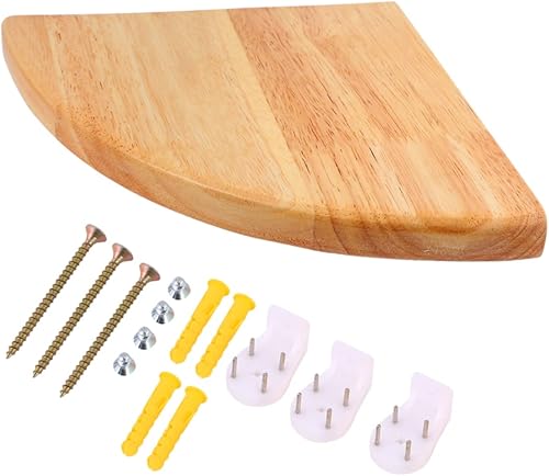 Operitacx Estante esquinero flotante de 6 pulgadas para pared, estante de almacenamiento de madera, decoración elegante para cocina y baño