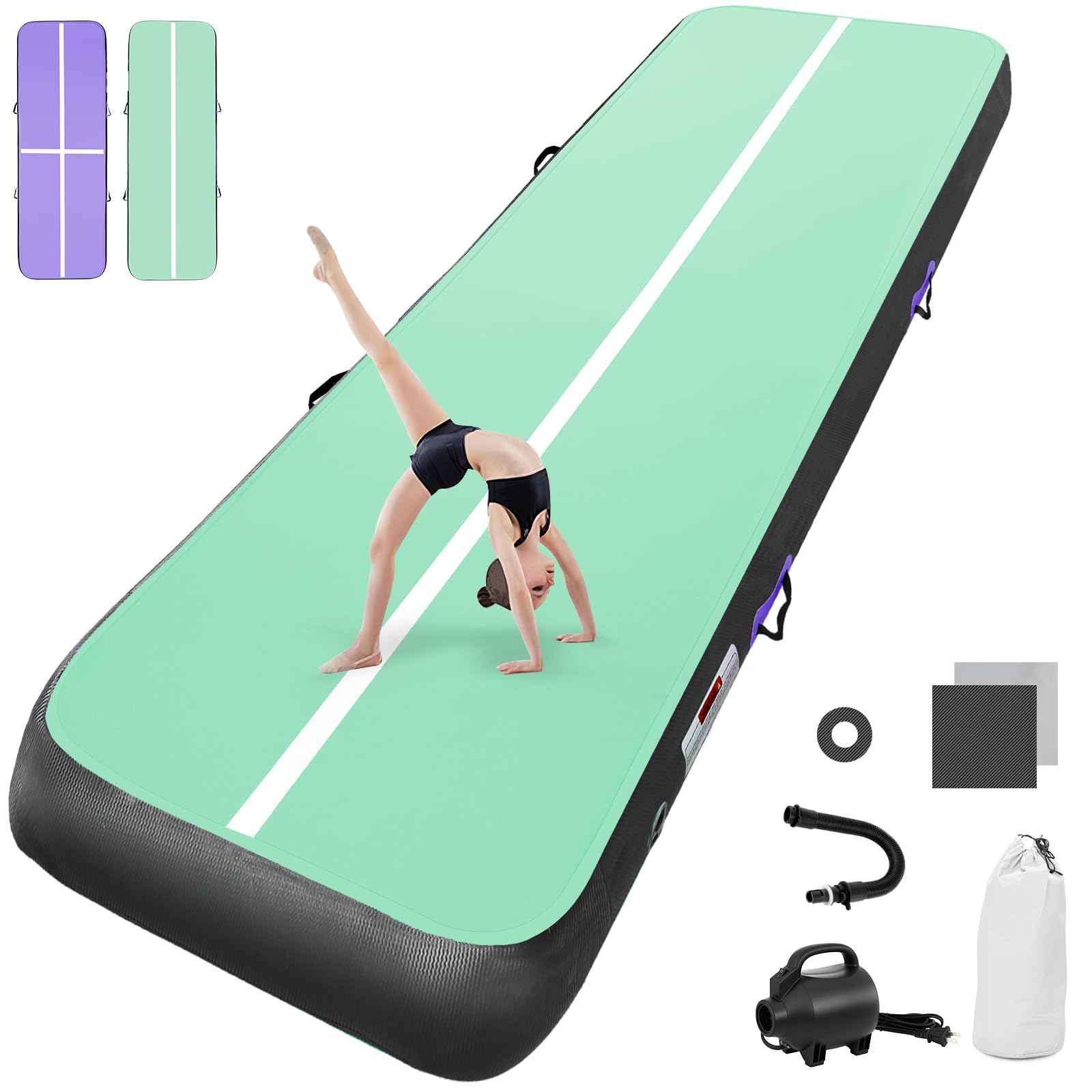 airtrack matte mit elektrischer Luftpumpe 10CM/20CM hoch 2M/3/4M/5M/6M Tumbling Matten Aufblasbare turnmatte Matte gymnastikmatte Yogamatte Camping Trainingsmatte