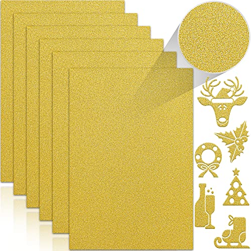 Twavang 24 hojas de papel de cartulina con purpurina dorada, papel brillante A4 de alta calidad para álbumes de recortes, proyectos de bricolaje, decoración de fiestas, envoltura de caja de regalo,