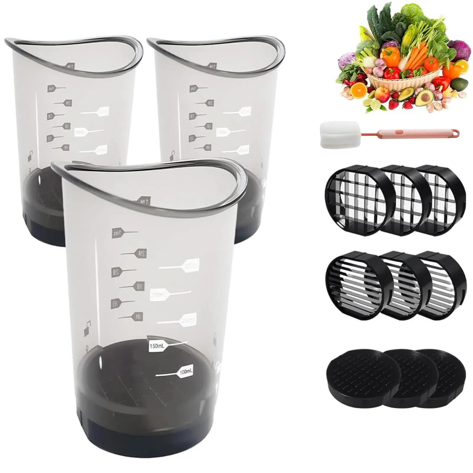 2025 Upgraded Fruit Slicing Cup, Cup Slicer, Fruit Slicer Cup, Advanced Egg, Grape, Removable Blades Push Plate, With Removable Blade And Push Plate, Kitchen Gadget,Easy To Clean (3)