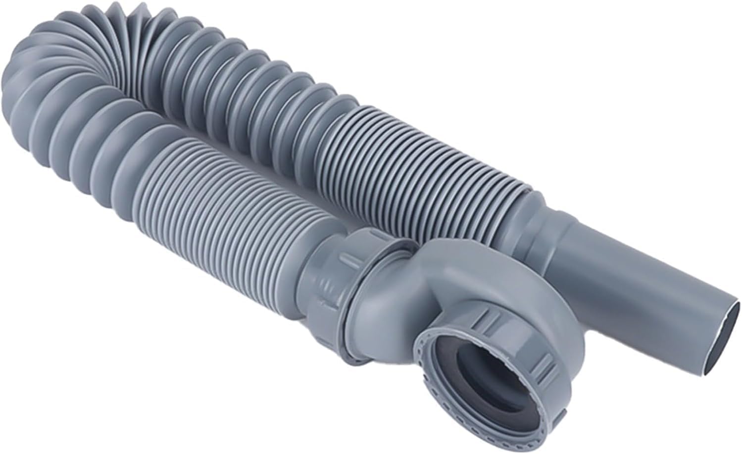 Flaches Profil, 3,8 cm P-Falle für Badewanne, flexibles Duschabflussrohr, platzsparend, P-Typ-Biegung, einfache Installation, effizientes Abfallmanagement für freistehende Wannen