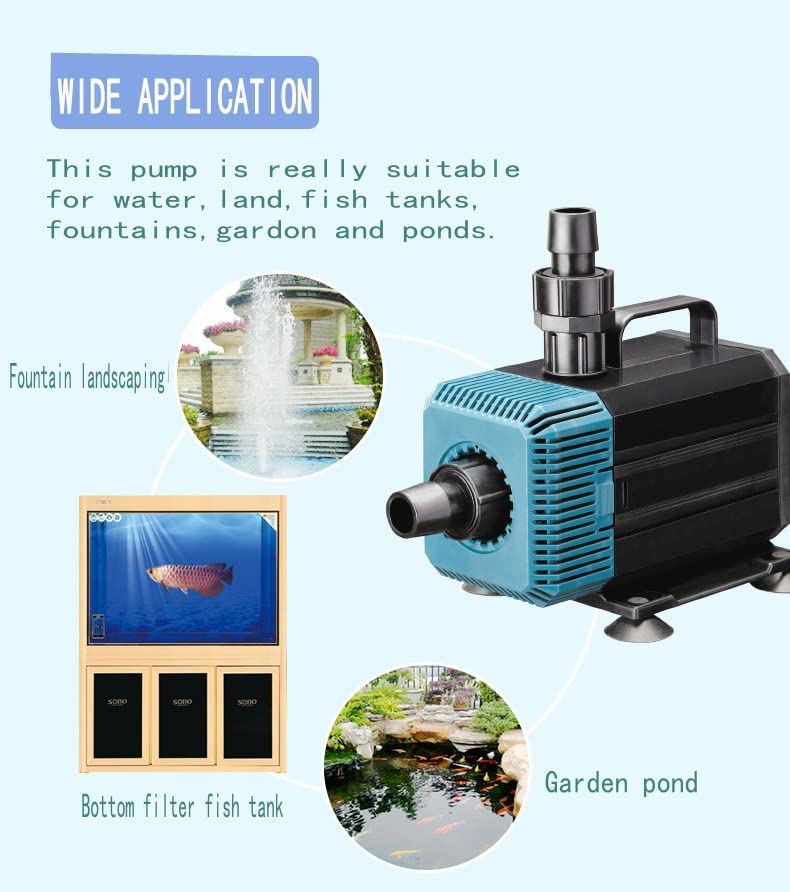 Image of SOBO WP Series (WP-2200| Power : 35W | Output : 2000L /H | H.max : 2M) Aquarium Energy Saving Low Noise Submersible Water Pump for Aquarium Fish Tank, Hydroponics, Water Fountain and Koi Pond