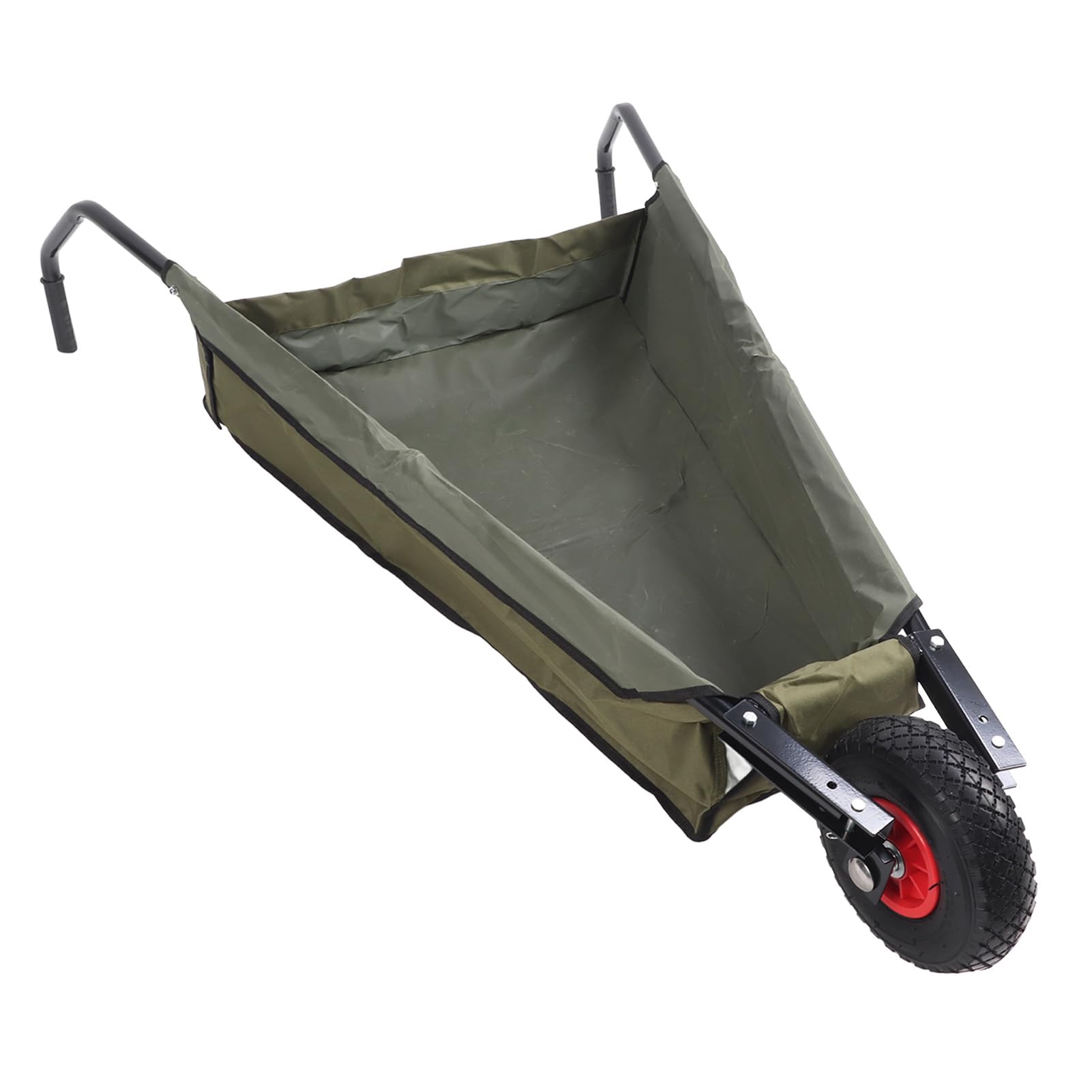 SIXRUN Klappbare Gartenschubkarre, Robuster, Zusammenklappbarer Gartenwagen für die Rasenpflege, 148 X 71 X 29 cm, Oxford-Stoff