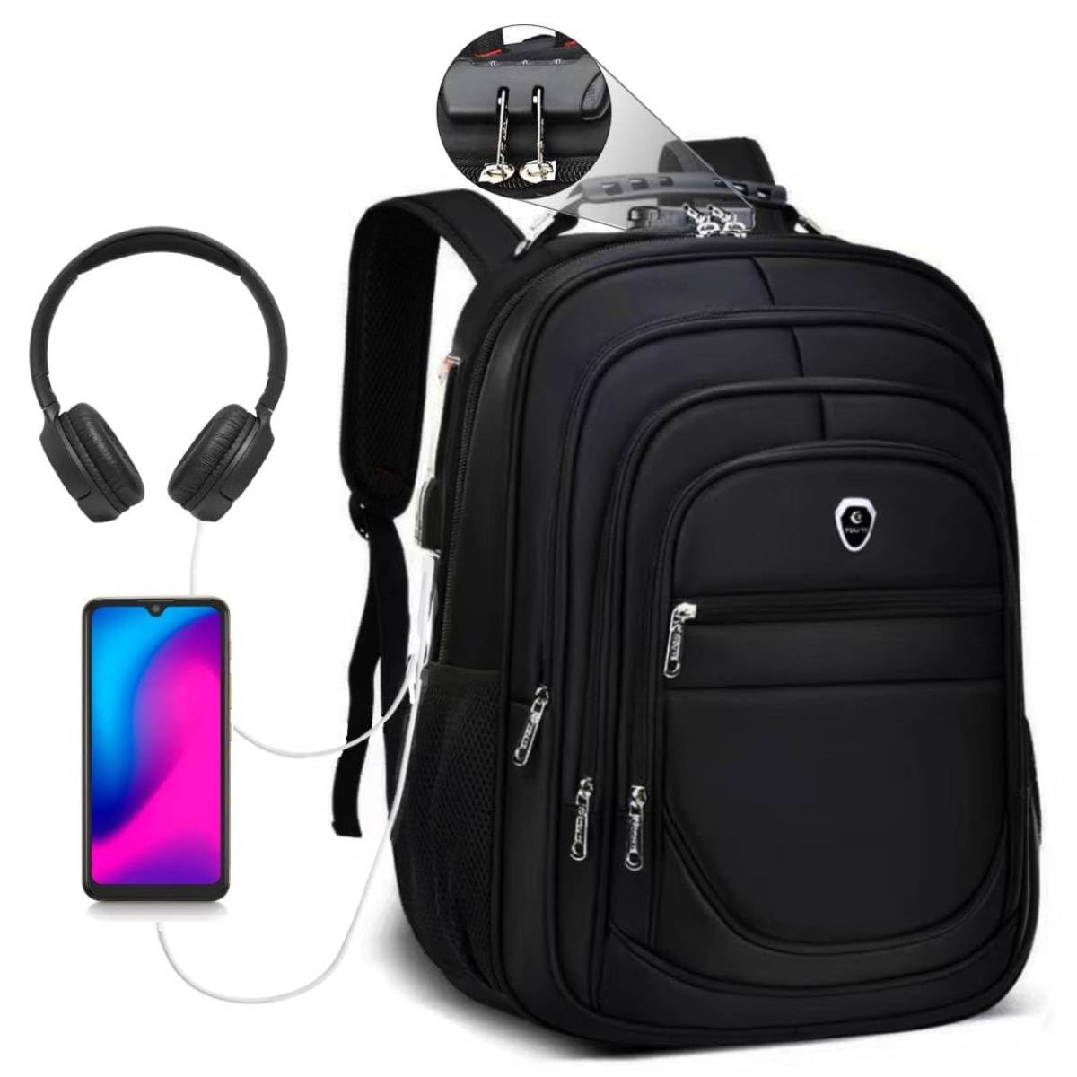 Mochila Grande Masculina Feminina Escolar Bolsa Para Laptop Notebook Casual Escola Trabalho Viagem Senha Trava Anti Furto Cabo Usb Auxiliar em promoção! Veja a oferta e mais achadinhos de Bolsas 3 Hoje é o melhor dia para comprar Mochila Grande Masculina Feminina Escolar Bolsa Para Laptop Notebook Casual Escola Trabalho Viagem Senha Trava Anti Furto Cabo Usb Auxiliar com aquele preço maroto! Promoção! Aproveite a oferta! 3