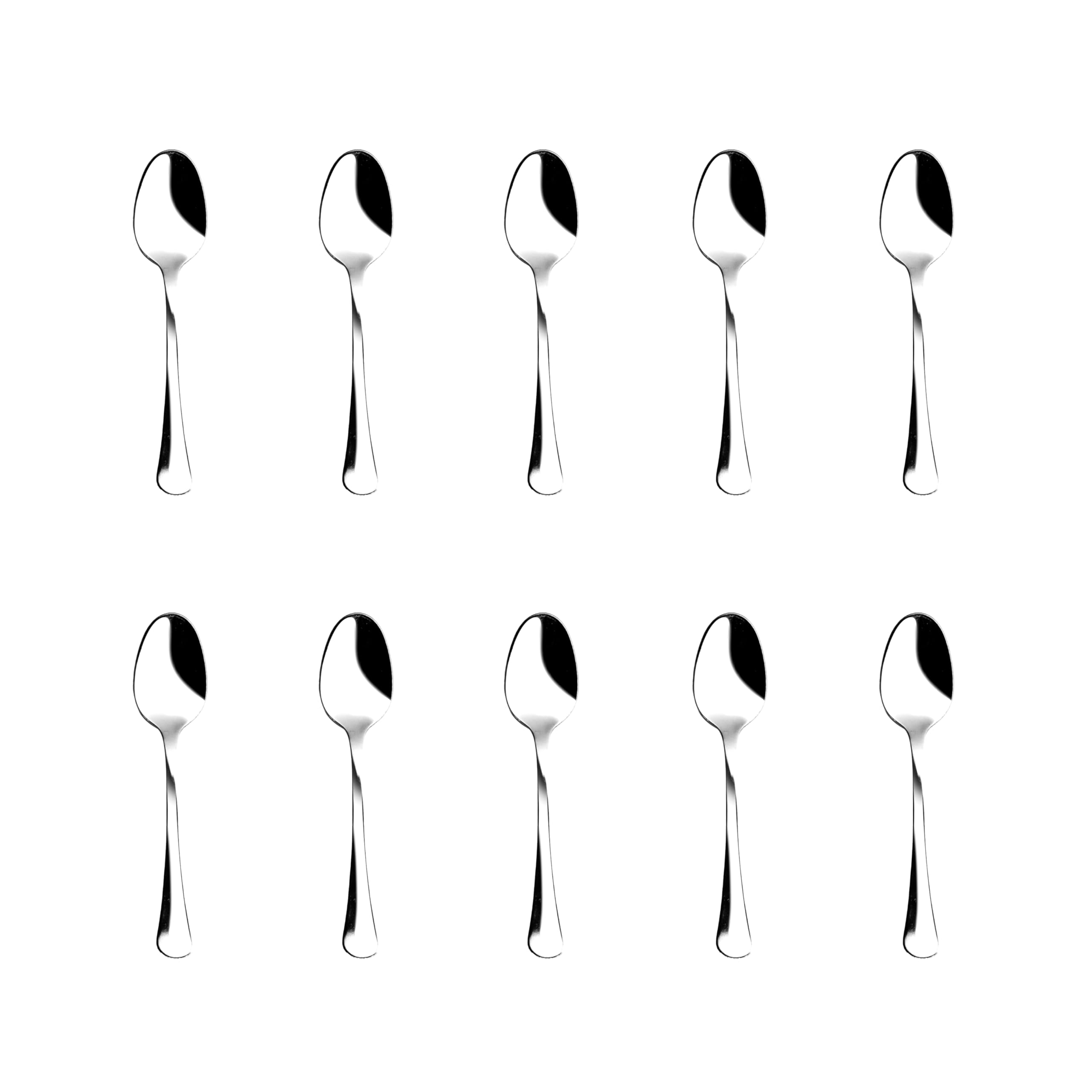 Zanetti Set of 12 Moka Spoons in Stainless Steel 18/C, Model Boston, Polished and Durable Steel, Pack of 12, Made in Italy