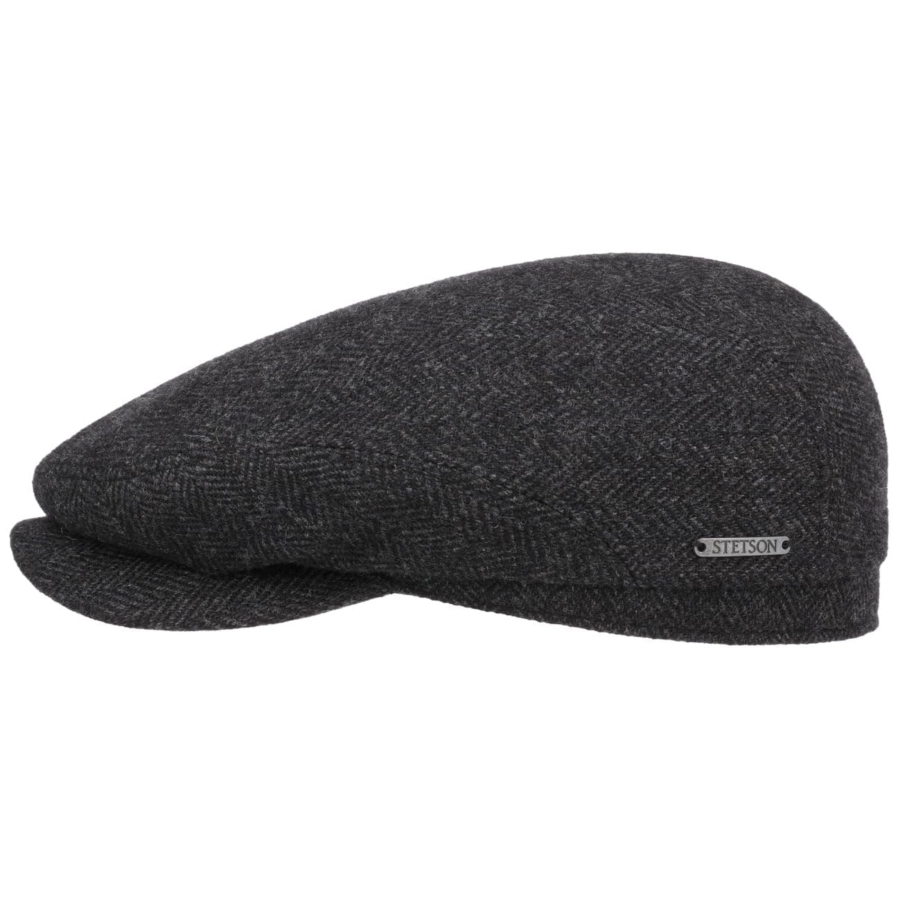 Stetson Belfast płaska czapka z daszkiem, męska czapka z daszkiem z wełną, czapka męska Herringbone z podszewką (bawełna), czapka wełniana na jesień/zimę, płaska czapka