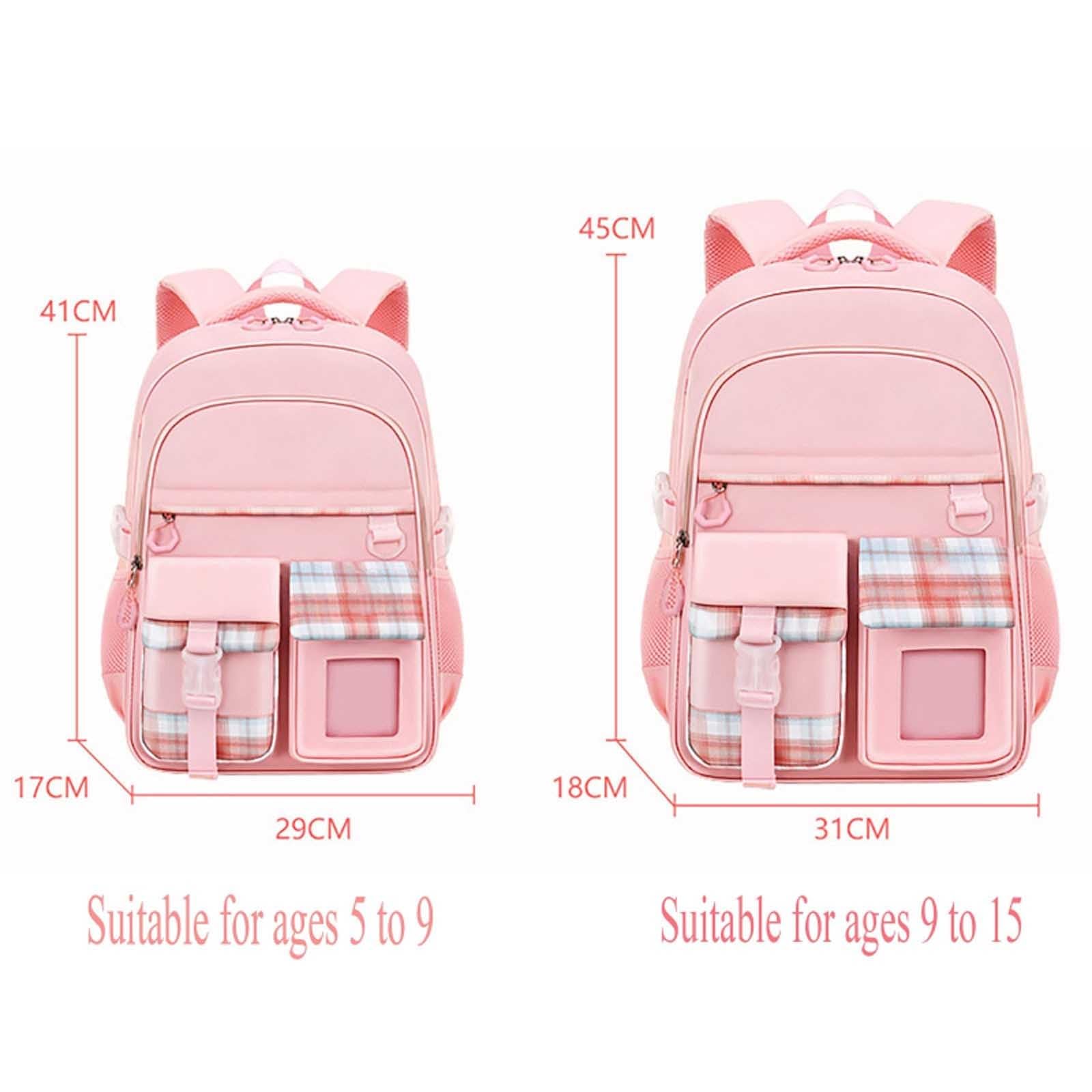 Zaino Scuola, Zaino Bambina Scuola Elementare Scomparti Multipli, Zaino Leggero per Il Ritorno a Scuola per Ragazze, Adatto per Classi 1-4, età 5-15