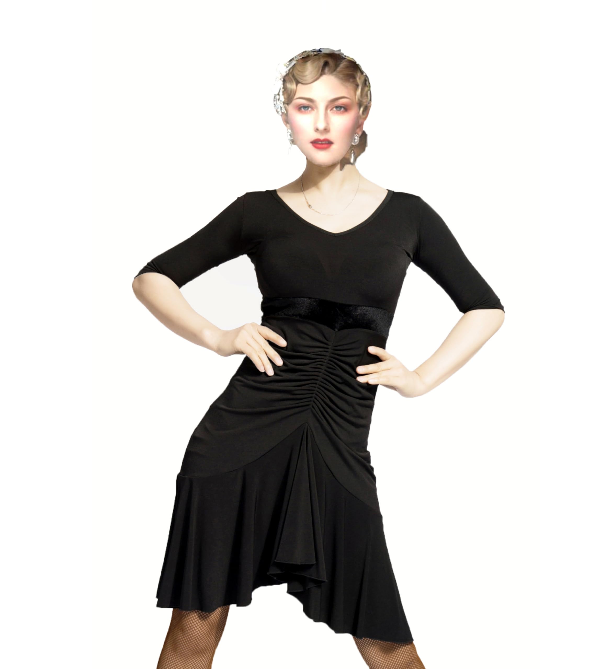 SCGGINTTANZ G3028 Swing-Kleid für Lateinamerikanischer Ballsaal, professionell, doppelseitig, tragbar, Design