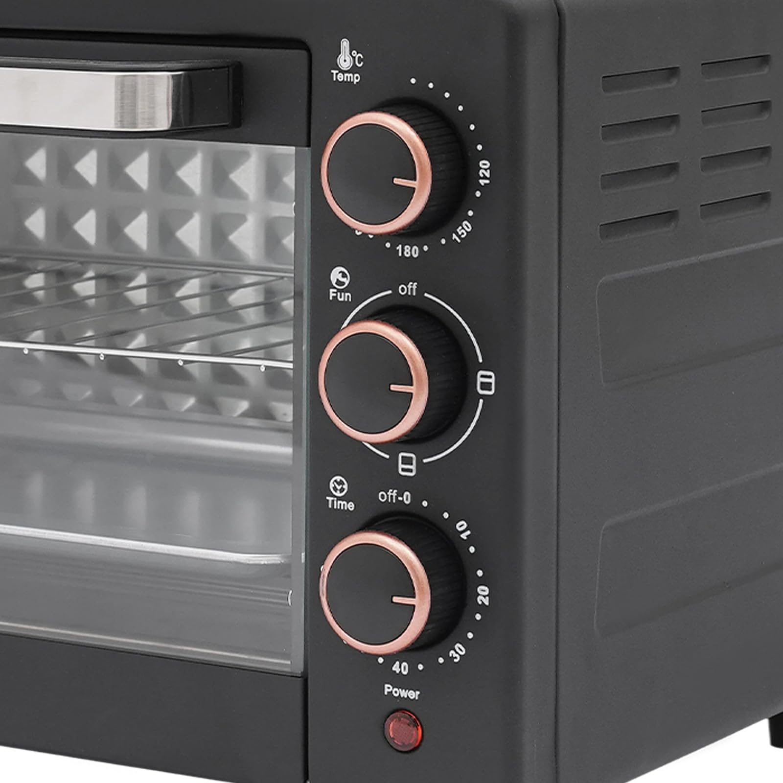 Piekarnik elektryczny, 22 l, z patelnią do grillowania i rusztem do grillowania, regulowana temperatura i timer, mini piekarnik do pizzy