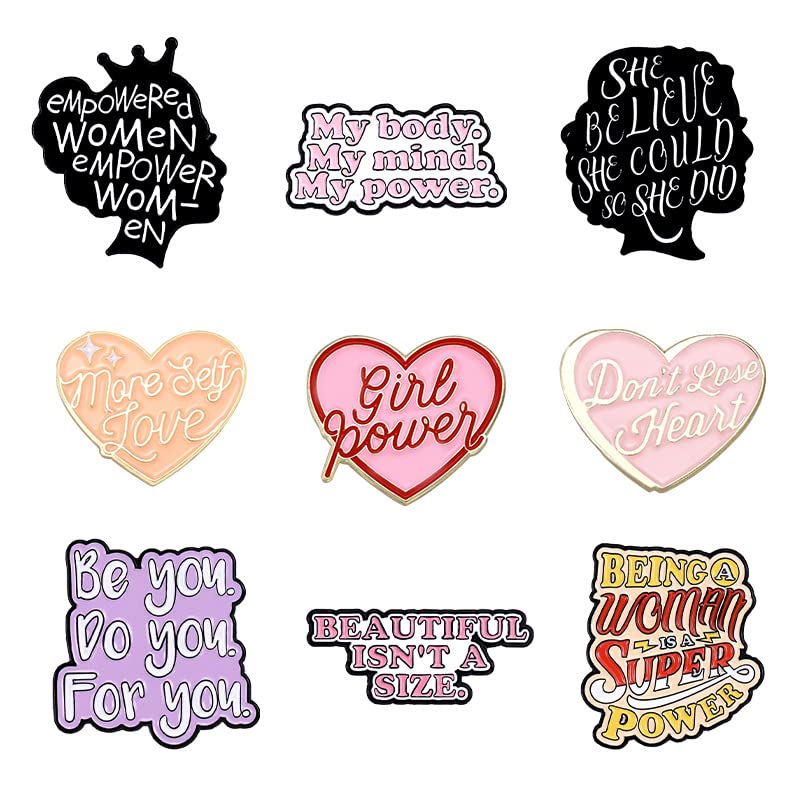 Image of Give Power Pink Enamel Pin Pink Heart Shaped Metal Badge Brooch For Backpacks And Coat Accessories