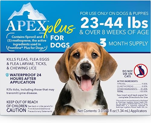 Miniatura 10 de Apex Plus Prevención de pulgas y garrapatas para perros  XL (89-132 libras)  Suministro de 3 meses  Tratamiento de pulgas y garrapatas para perros