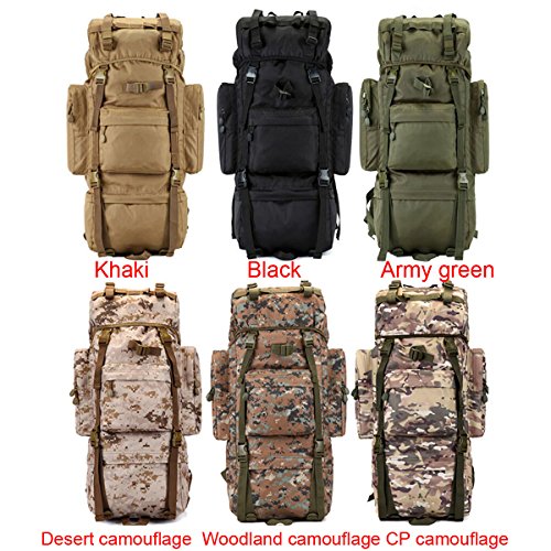 Greenpromise 70L Metal Holder Backpack Outdoor Sports Bag Military Tactical Bags Hiking Camping Waterproof Wear-Resistant Nylon Bag - Image 3