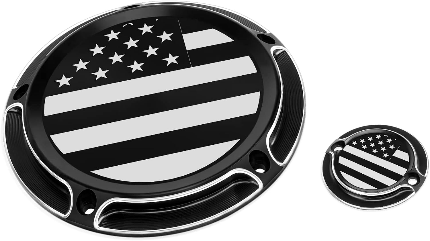 GUAIMI CNC Derby Cover Timer Timing Engine Cover for Harley Touring Road Glide Road King Street Glide Electra Glide 2017-Newer Milwaukee 8 Models - American Flag