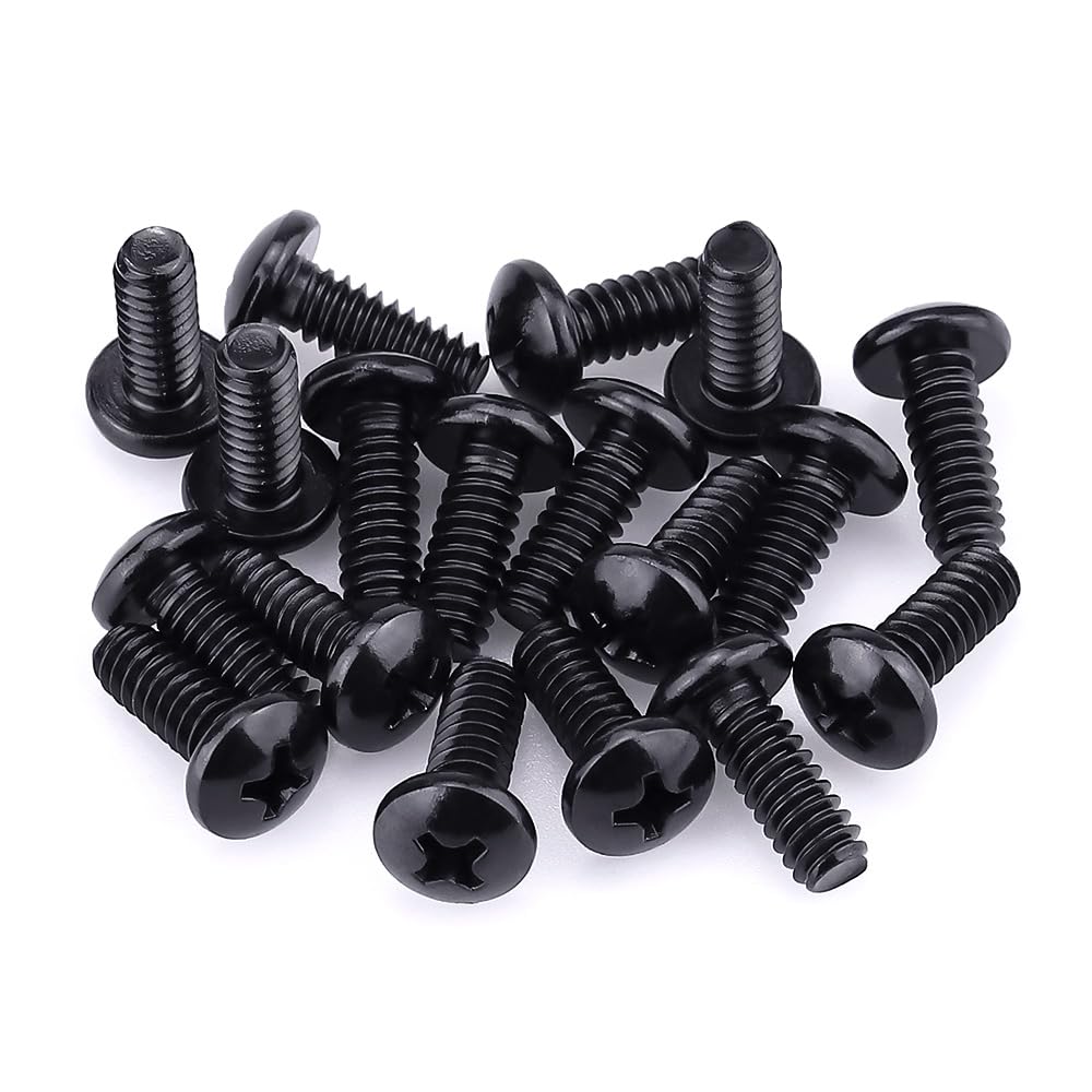 Photo 1 of #6-32 x 1/2" Pan Head Machine Screws Black, Phillips Drive, 304 Stainless Steel 18-8, Black Oxide Coated Finish, Corrosion Resistant Round Head Machine Screws, Full Thread, Coarse Thread, 100 PCS