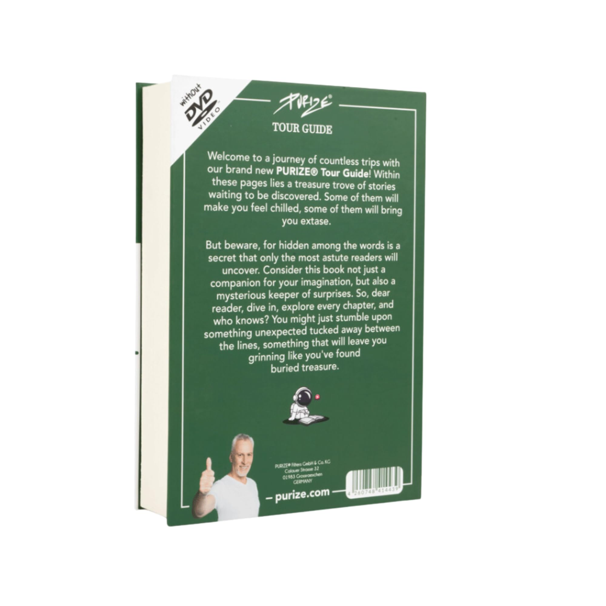 PURIZE® Tour Guide - tajny sejf do zatoki - tajna kryjówka Deluxe - Wymiary: szer. 15 cm, wys. 22 cm, dł. 4,5 cm - idealna kryjówka na gotówkę i wiele innych.