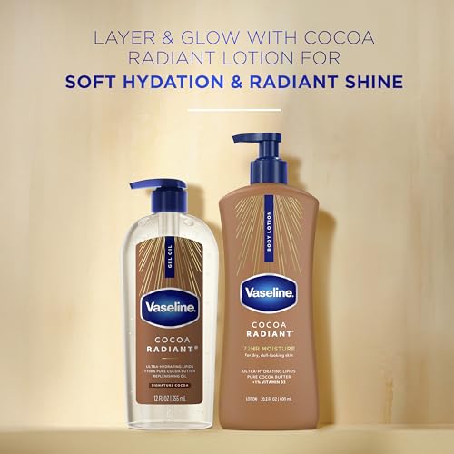 Image of Vaseline Intensive Care Cocoa Radiant Body Gel Oil with 100% Pure Cocoa Butter, 12 oz