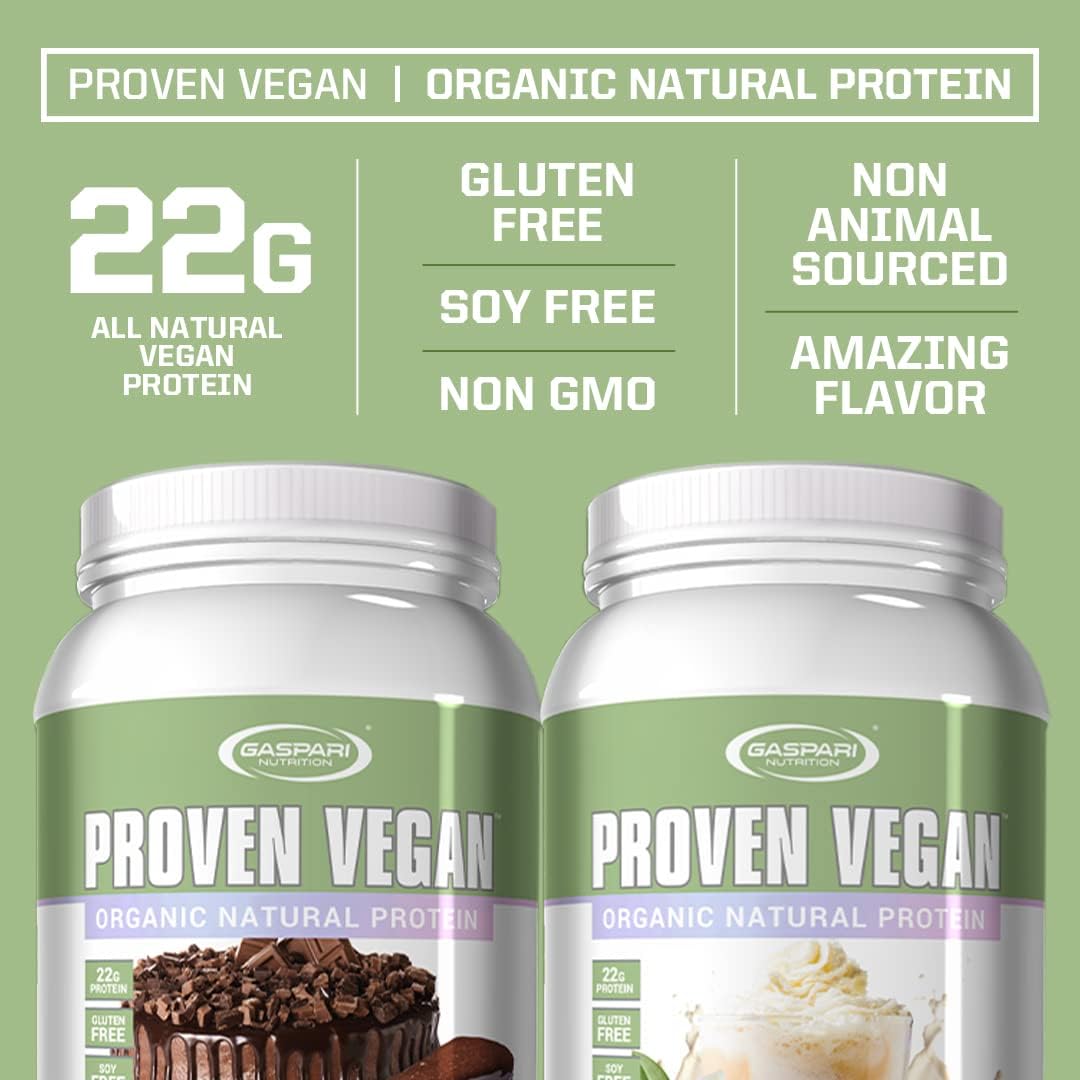 Gaspari Nutrition Proven Vegan Protein, Organic Natural Protein, Gluten Free, Soy Free, NON GMO (2lbs, Vanilla Chai Latte)