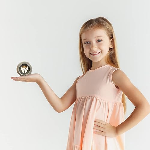 Miniatura 6 de HAMUIERS Caja de hada de dientes caja de dientes de bebé para dientes perdidos soportes de dientes de metal para niños caja de recuerdo de primeros