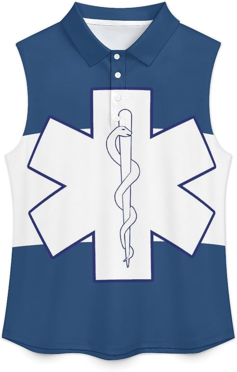 EMS Star of Life Women's Golf Shirt Sleeveless Polo Shirts Tank Tops Blouses Tennis T-Shirts Casual
