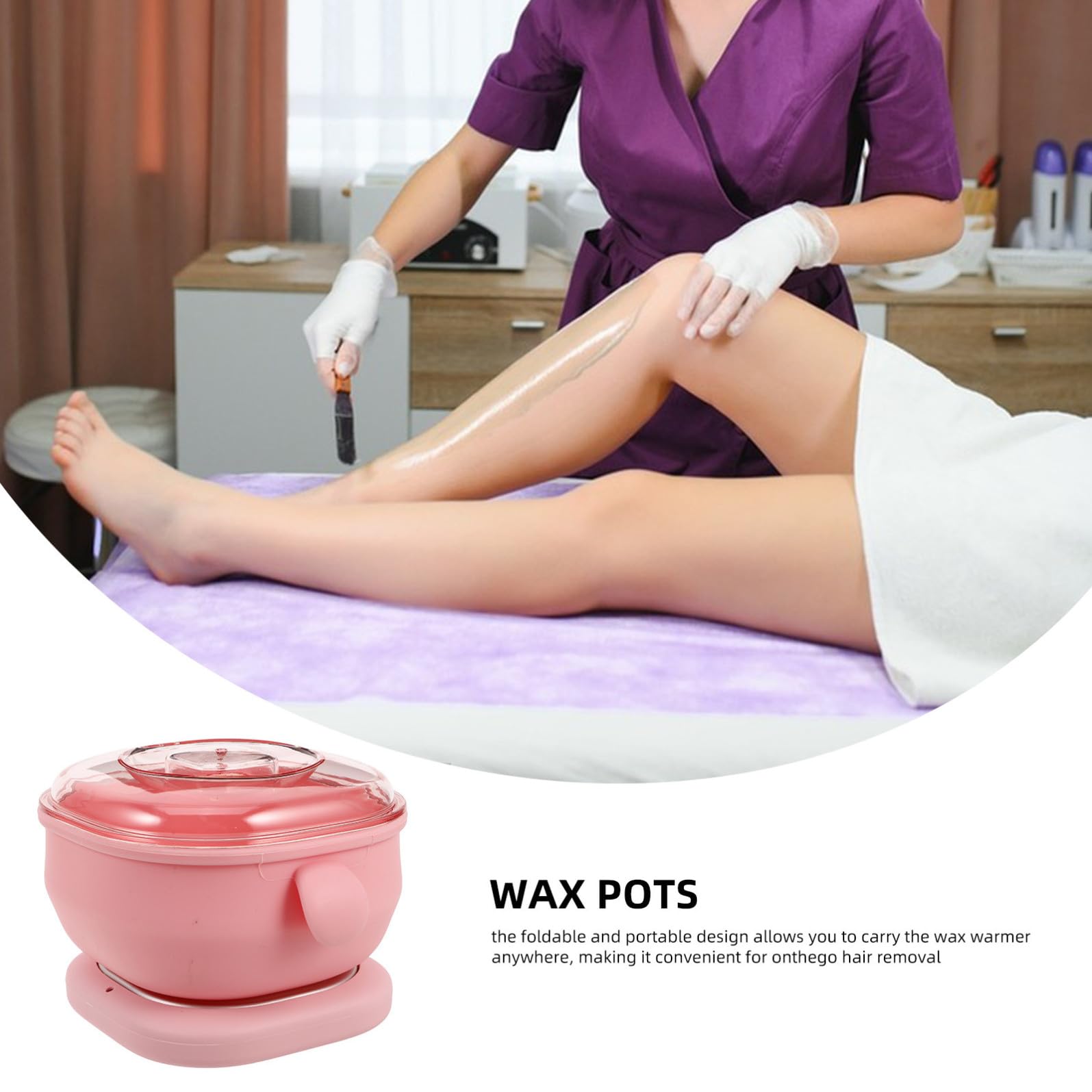 Housoutil Scaldacera Portatile in Silicone per Ceretta Riscaldamento Rapido e Rivestimento Antiaderente, per Gambe e Ascelle a Casa in Salone