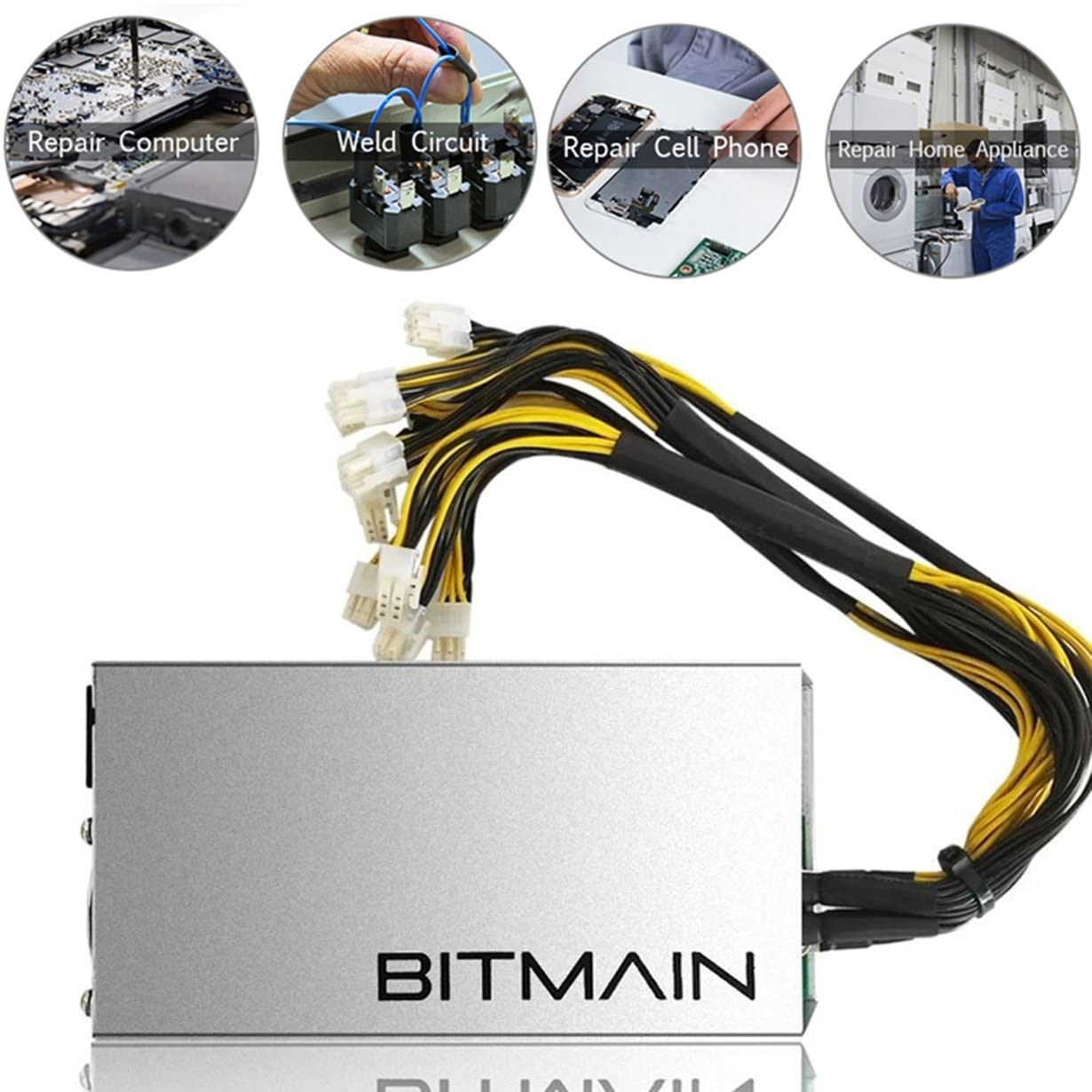 UupuuadU Antminer Official Power Supply APW 3 ++ Miner S9 14/s 12-1600 PSU  Bitcoin Miner ASIC Official Power 13TH/s @0.1 W/GH 16nm : Buy Online at  Best Price in KSA - Souq