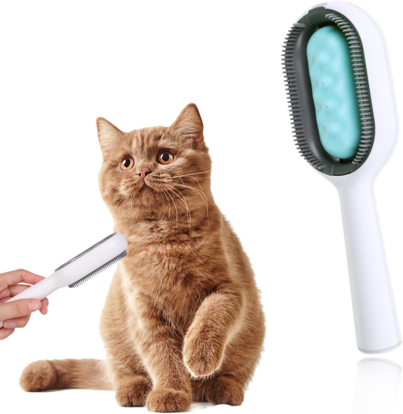 COMNICO Cat Hair Brush With Water Pet Hair Sticky Brush 3 in 1 Dog Hair Brush SelfCleaning