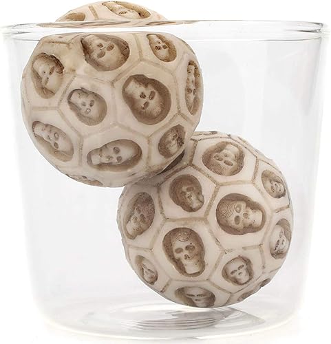 Miniatura 4 de 2 unids/set cráneo resina balonmano fitness bola masaje bola resina mano vuelta salud ejercicio alivio estrés bolas baoding