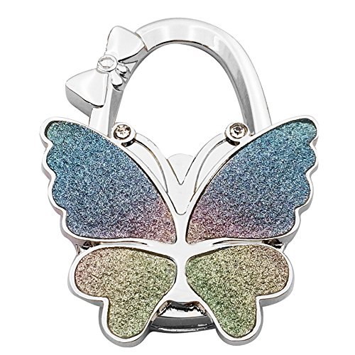 Grtdrm Butterfly Theme Designed Folding Handbag Purse Bag Hanger Table Hanger Hook (Chromatic,Frosting) #TOP5