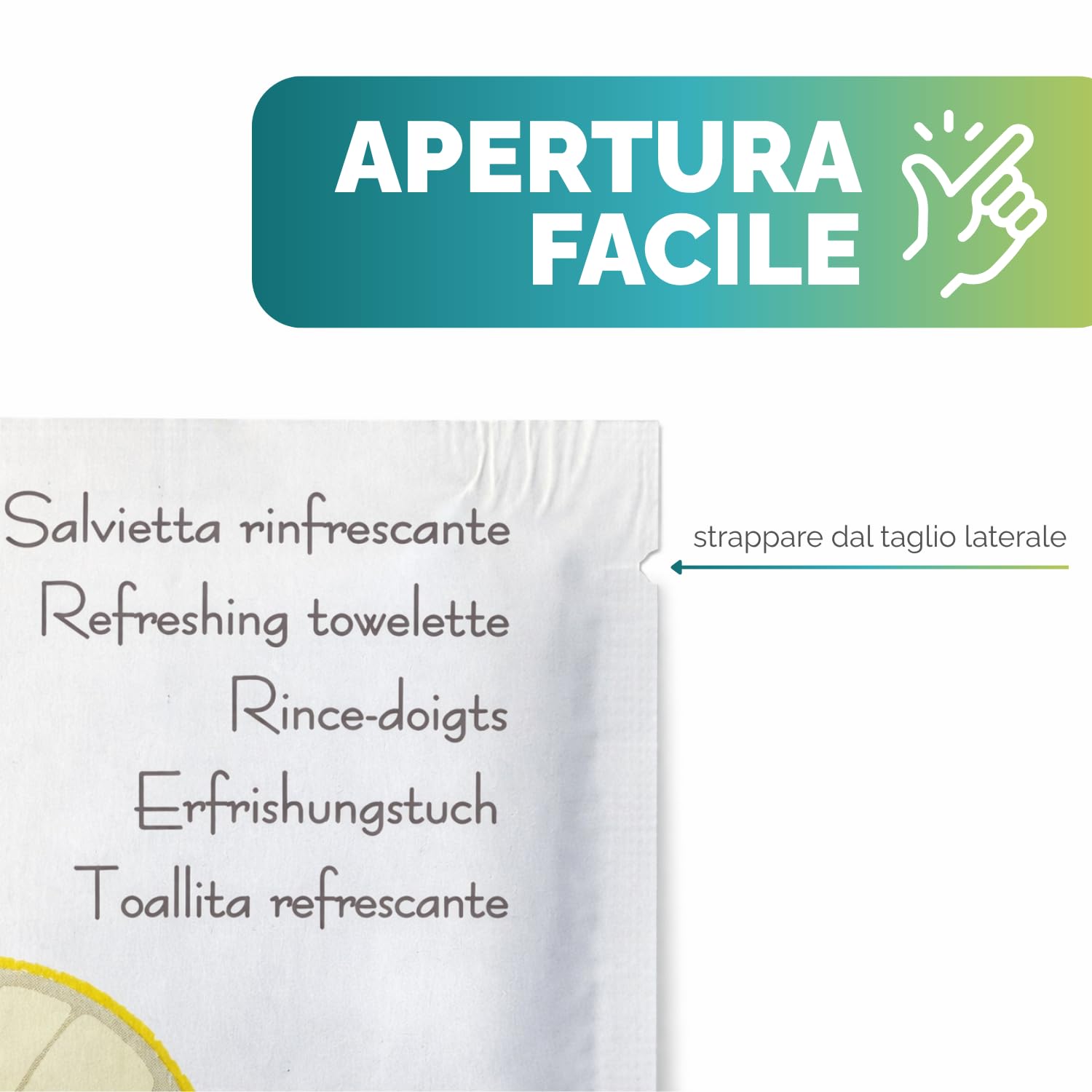 Virsus 1000 Salviette Umidificate a Limone in Carta, Misura 11,5x19 cm, Salviettine rinfrescanti per pranzi e cene a base di pesce, aperitivo wipe clean lemon towel