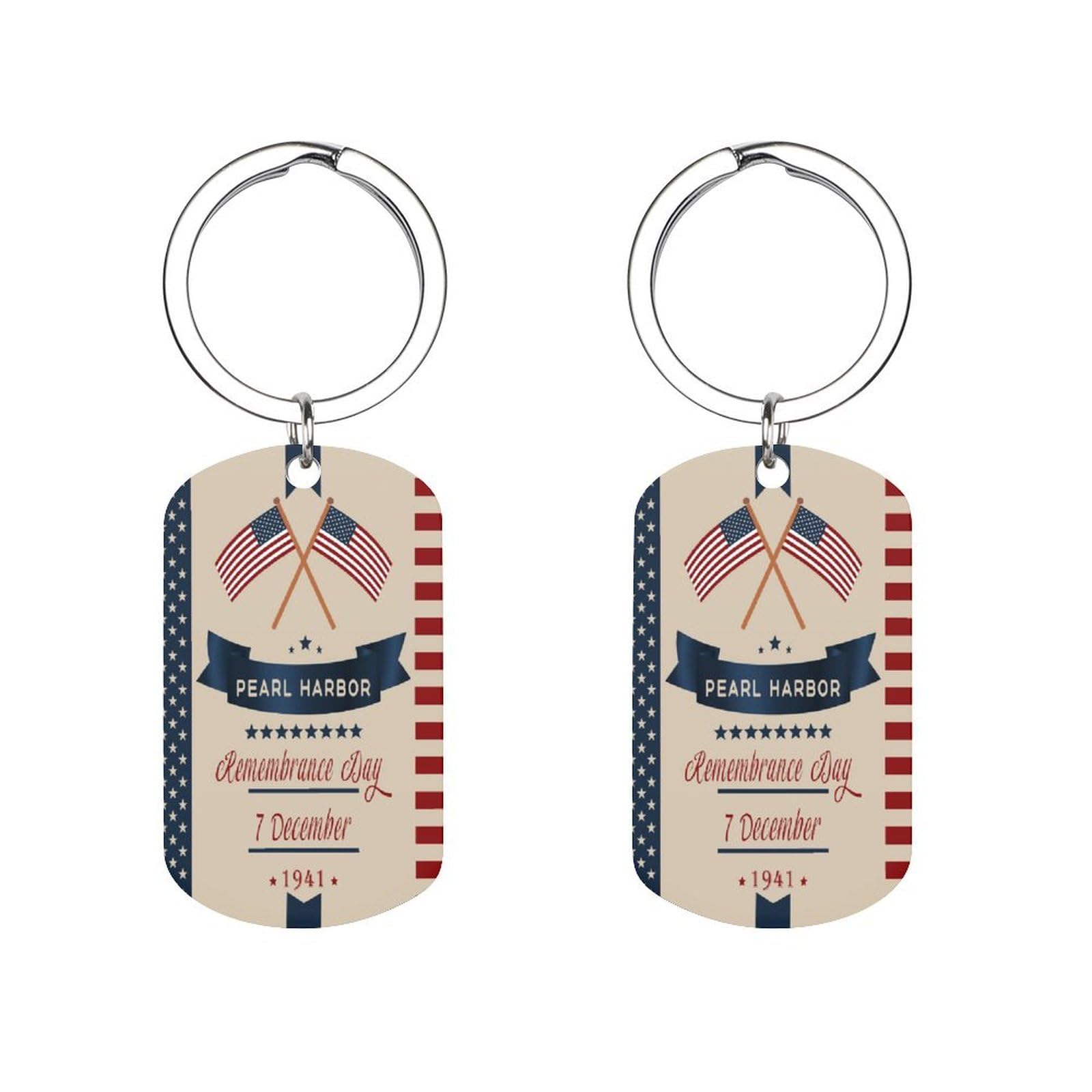 KWQDOZF Pearl Harbor Remembrance Day Flag Metal Keychain Key Ring for Women Men,Fashion Pattern Keyring for Dad Son Brother Husband Grandson Accessories Holiday Gifts